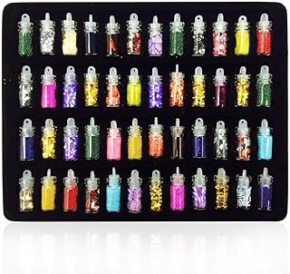 48 Bottles Glitter Powder Manicure Set of Nail Stickers