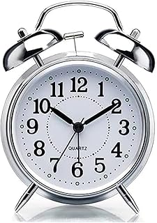 Silver alarm clock