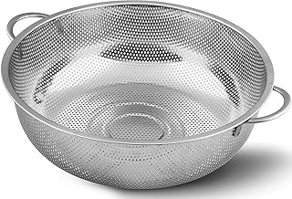 Multipurpose Stainless Steel Colander Strainer Drainer with Handle for Rice Fruits Vegetable