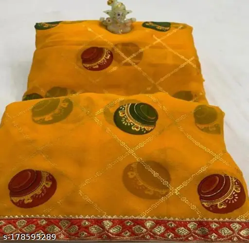 BANDHANI SAREE , BANDHEJ ,BANDHNI SAREE , BANDHNI SAREE , MATKA FOIL PRINT