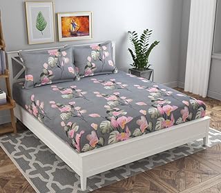 Cotton Bedsheet For Double Bed With 2 Pillow Covers