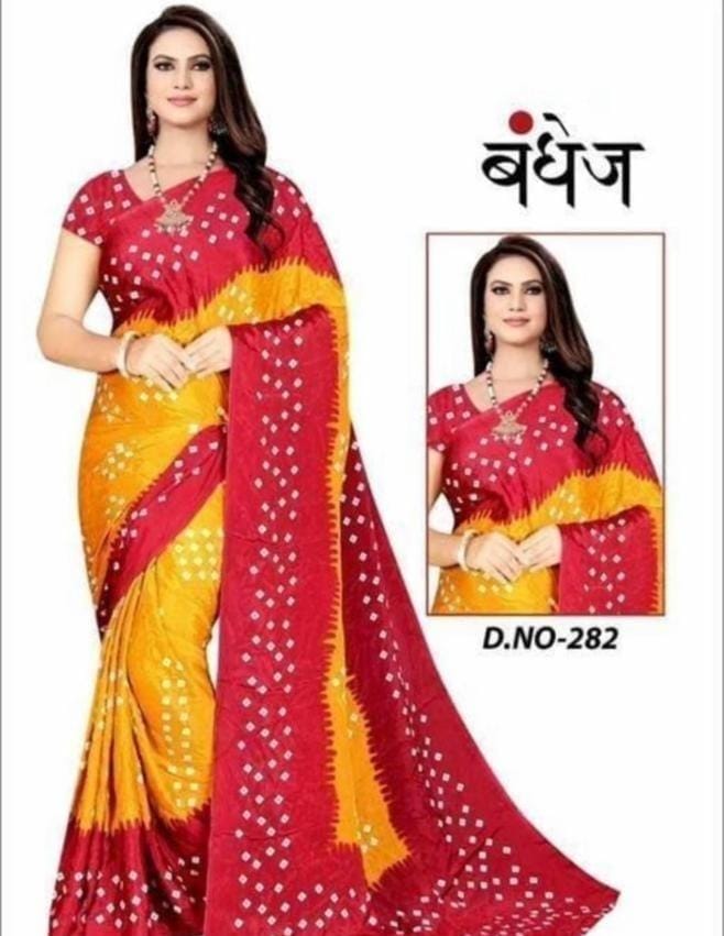 Bandhej Crystal Women Saree (COD AVAILABLE)