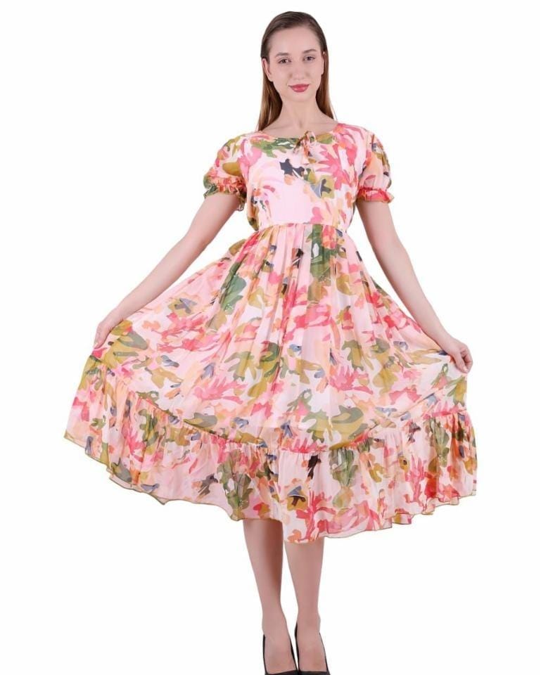 Georgette Midi Frock (COD AVAILABLE)